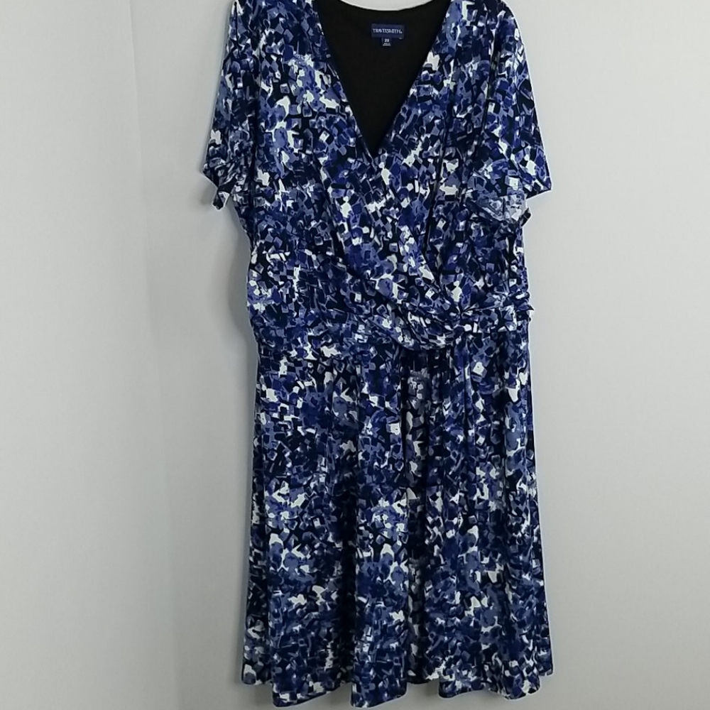 TravelSmith 2X surplice dress ruched waist